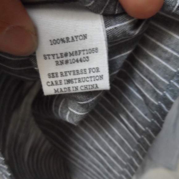 Grey and White Striped Blouse - Picture 6 of 8